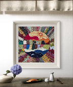 NIGHT AND DAY FABRIC ART