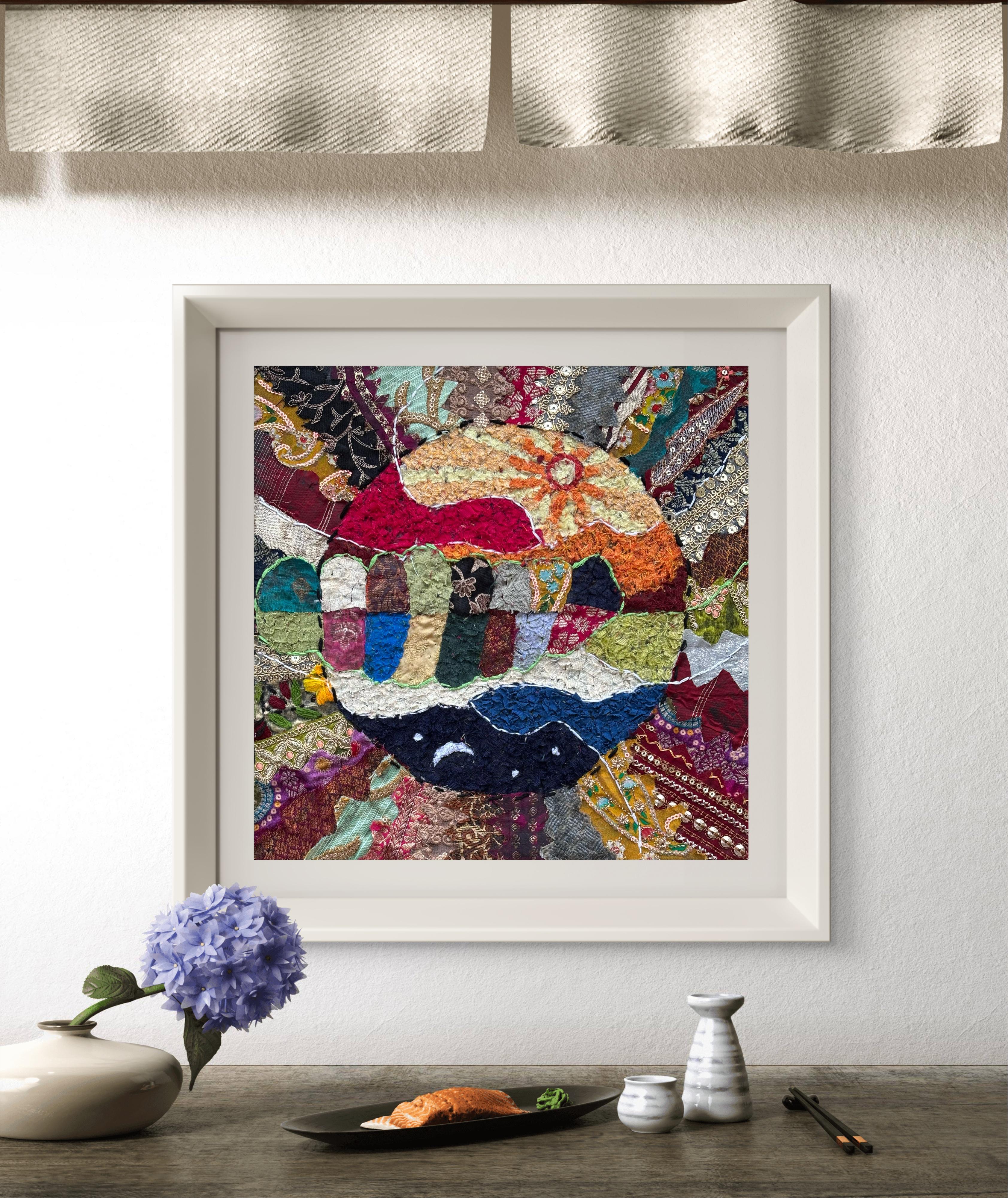 NIGHT AND DAY FABRIC ART